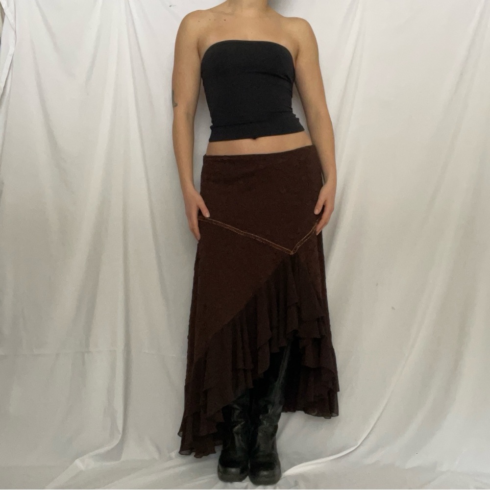 Vintage Brown Midi Skirt